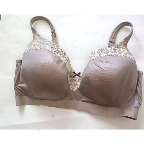 Cacique Lane Bryant Bra Size 44H Light Purple Modern LL Longline Ornate Lace - Picture 2 of 7